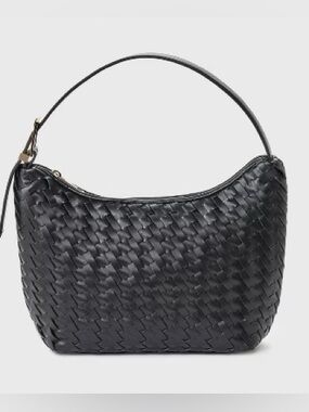 NWT A New Day Black Mini Woven Shoulder
Bag With Gold Hardware